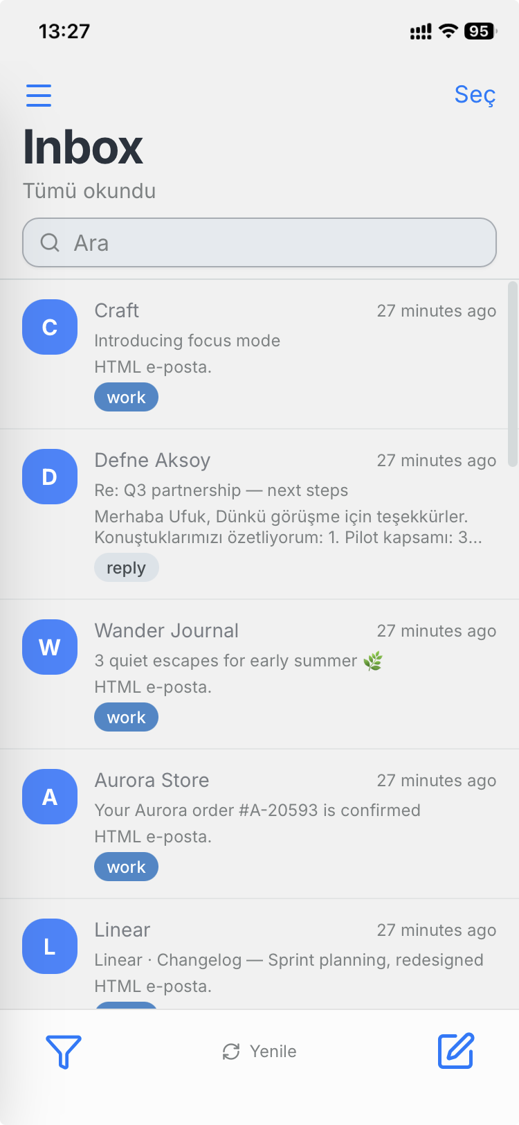 Mailz mobile inbox