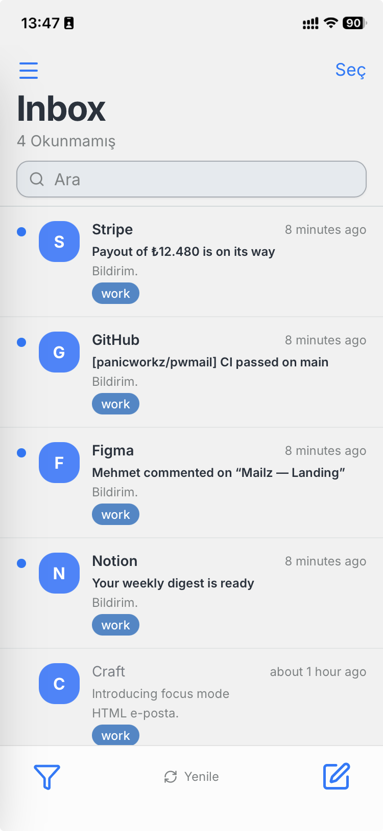 Mailz real-time